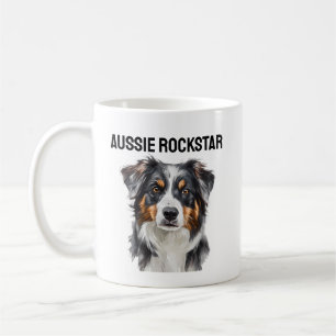 Aussie Rockstar Mug- Cool Australian Shepherd Gift Coffee Mug