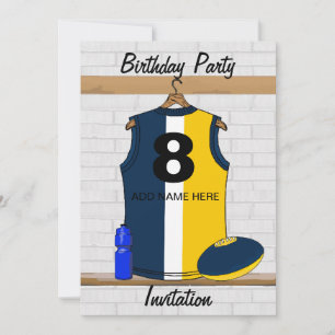 Aussie Rules Jersey Birthday party invitations