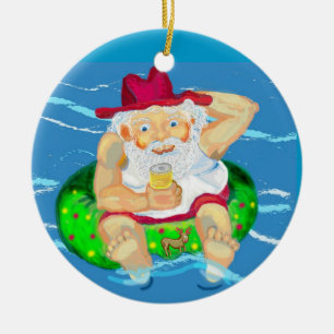 Aussie Santa Ceramic Ornament