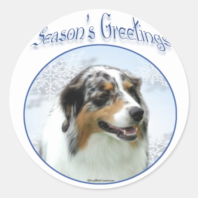 Aussie Seasons Greetings Classic Round Sticker (Front)