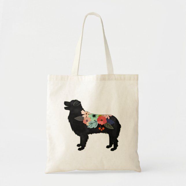 Aussie Shepherd Dog Breed Bohemian Floral Saddle Tote Bag (Front)