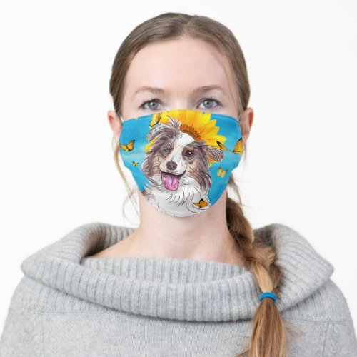 Aussie Sunflowers Adult Cloth Face Mask