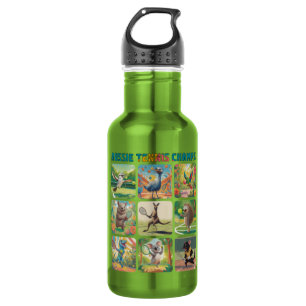 Aussie Tennis Champs Funny Australian Animals Stainless Steel Water Bottle