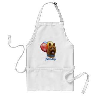 Aussie Terrier Happy Birthday Balloons Adult Apron
