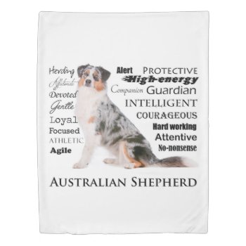 Aussie Traits Duvet Cover by ForLoveofDogs at Zazzle