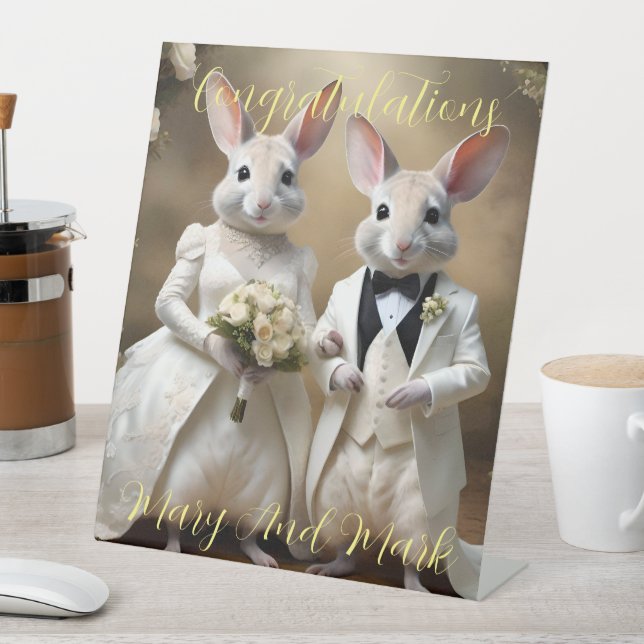Aussie Weddings Australian Bilbies, Wedding Pedestal Sign (In SItu)