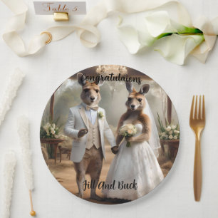 Aussie Weddings Australian Kangaroos Get Hitched, Paper Plates