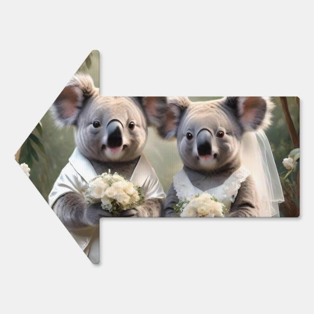 Aussie Weddings Australian Koalas, Wedding Sign (Front)