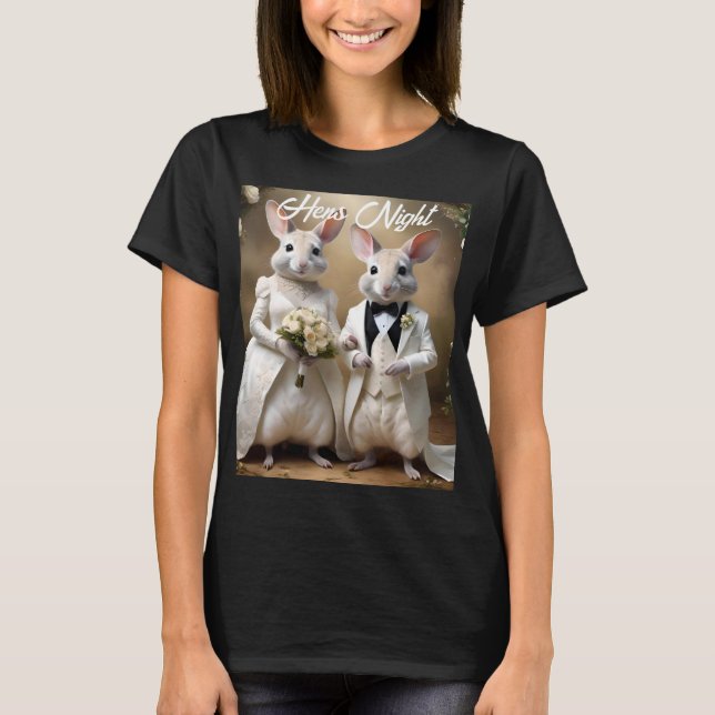Aussie Weddings Bilbies Hens Night, Ladies Tshirt (Front)