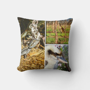 Aussie Wildlife Collage, Throw Pillow