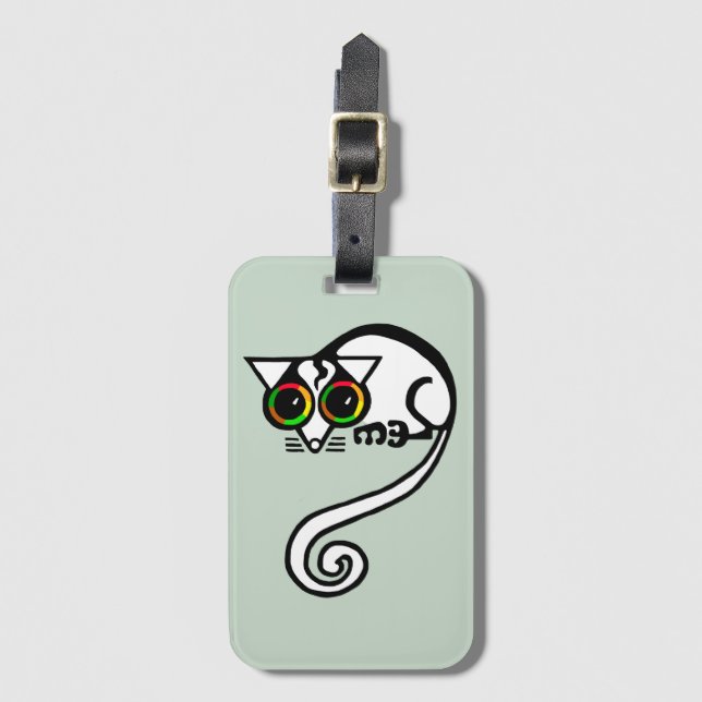 Aussie wildlife - Cute POSSUM - Marsupial - Green Luggage Tag (Front Vertical)
