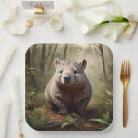 Aussie Wombat In The Aussie Bushland, Paper Plates