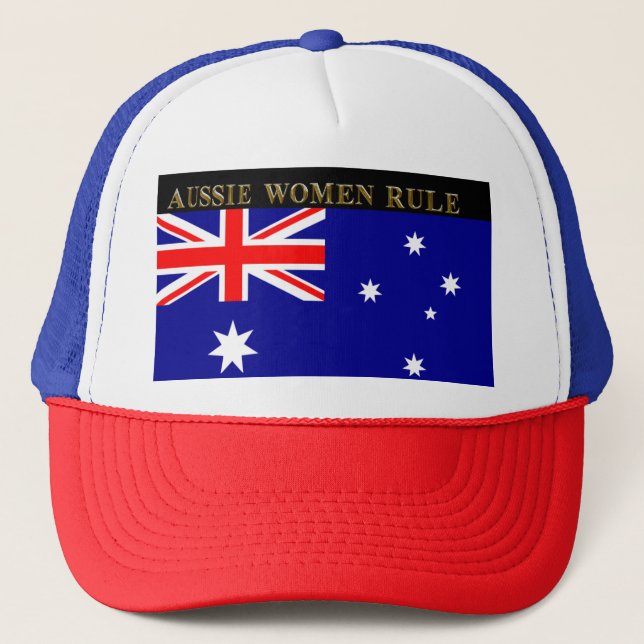 AUSSIE WOMEN RULE TRUCKER HAT (Front)
