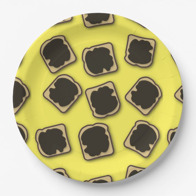 Aussie Yeast Extract on Toast Paper Plates (Front)