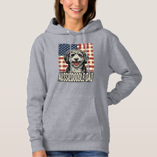 Aussiedoodle Dad Patriotic Vintage Dog Shirt Desig