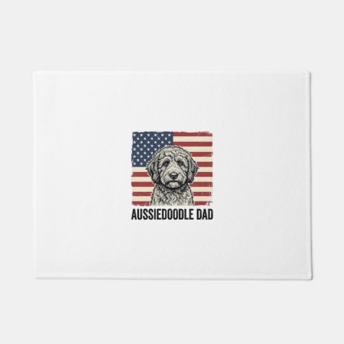Aussiedoodle Dad Patriotic Vintage Dog Shirt Desig Doormat