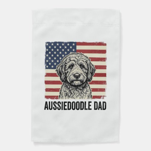 Aussiedoodle Dad Patriotic Vintage Dog Shirt Desig Garden Flag