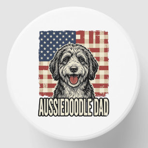 Aussiedoodle Dad Patriotic Vintage Dog Shirt Desig Mini Candle Favors