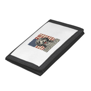 Aussiedoodle Dad Patriotic Vintage Dog Shirt Desig Trifold Wallet