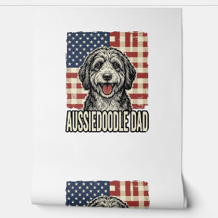 Aussiedoodle Dad Patriotic Vintage Dog Shirt Desig Wallpaper