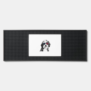 Aussiedoodle Dog 4th July America USA Flag Bar Mat