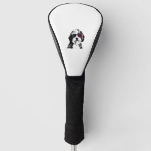 Aussiedoodle Dog 4th July America USA Flag Golf Head Cover