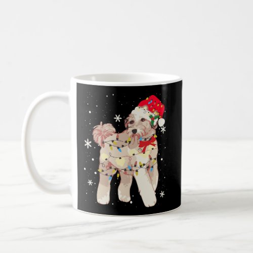 Aussiedoodle Dog Christmas Light Xmas Mom Dad Gift Coffee Mug