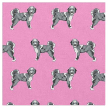 Aussiedoodle Dog Pink Fabric by FriendlyPets at Zazzle