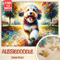 Aussiedoodle Dog Portrait Acrylic Art Print Dog