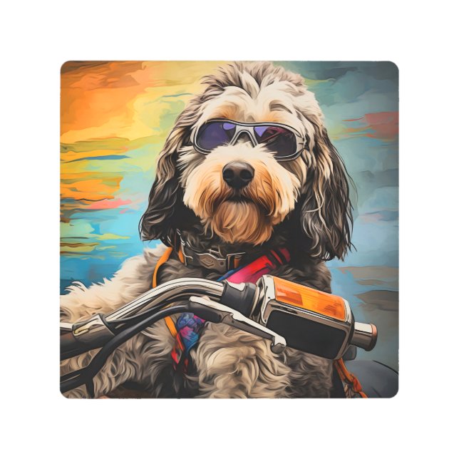 Aussiedoodle Motorcycle Wall Art (Front)