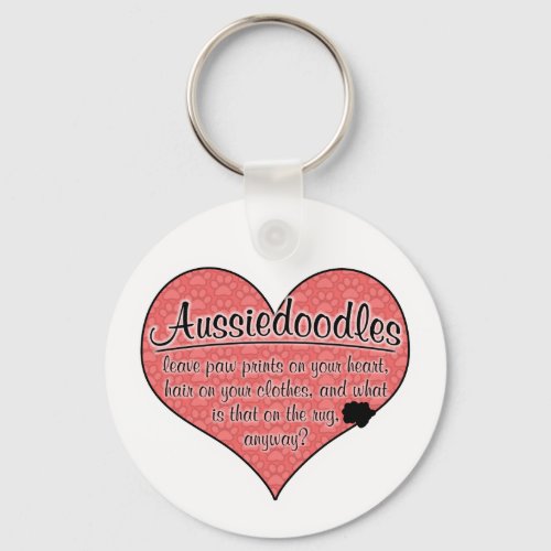 Aussiedoodle Paw Prints Dog Humor Keychain