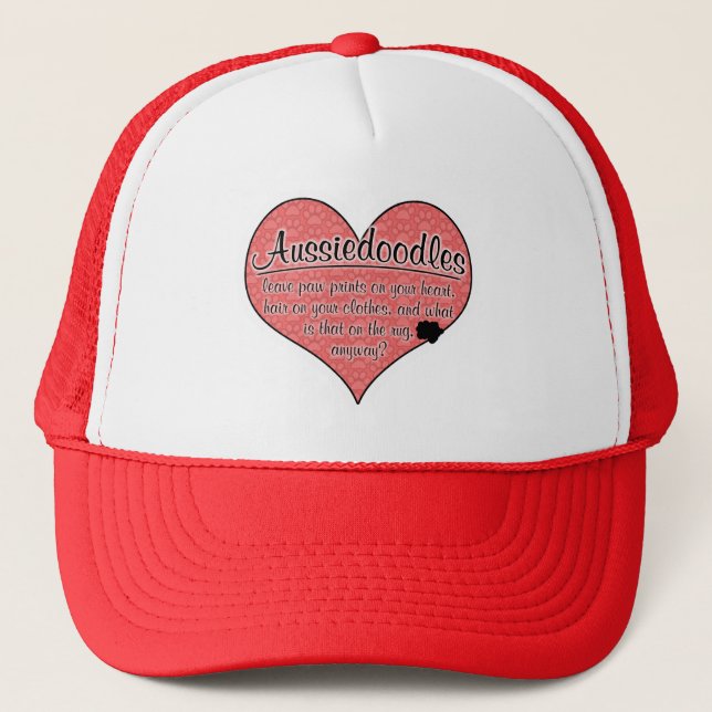 Aussiedoodle Paw Prints Dog Humor Trucker Hat (Front)