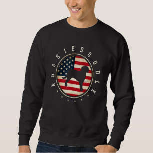 Aussiedoodle Usa Flag 4th July Dog Mom Dad Sweatshirt