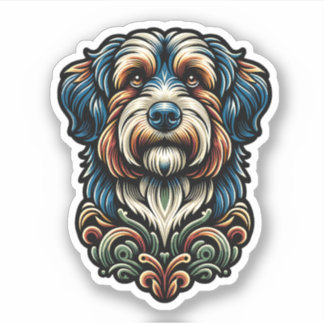 Aussiedoodle Vinyl Waterproof Dog Sticker