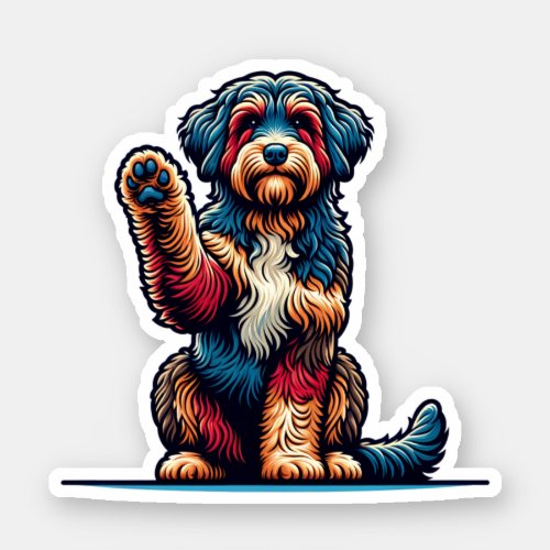 Aussiedoodle Vinyl Waterproof Dog Sticker