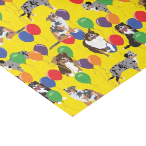 Aussies Australian Shelpherds and Party Balloons Tissue Paper