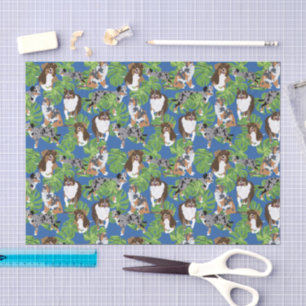 Aussies Australian Shepherd Dogs Tropical Leaves Tissue Paper