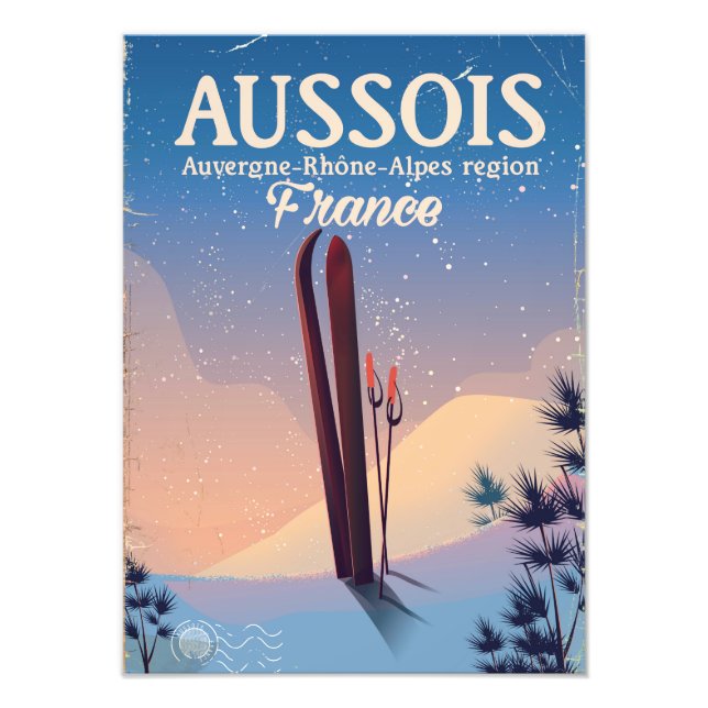 Aussois Auvergne-Rhône-Alpes France ski poster (Front)