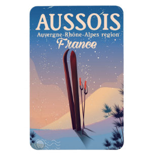 Aussois Auvergne-Rhône-Alpes France ski poster Magnet