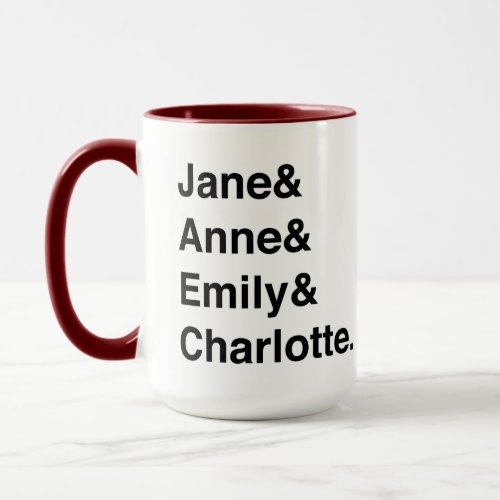 Austen and Brontes mug
