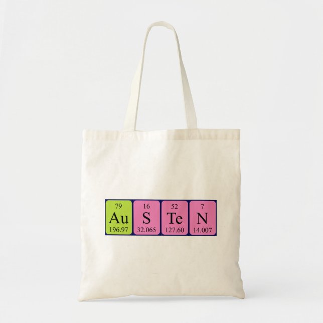 Austen periodic table name tote bag (Front)