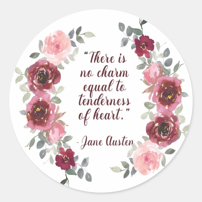 Austen There is No Charm Quote Classic Round Sticker (Front)