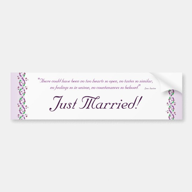 Austen Wedding Bumper Sticker (Front)