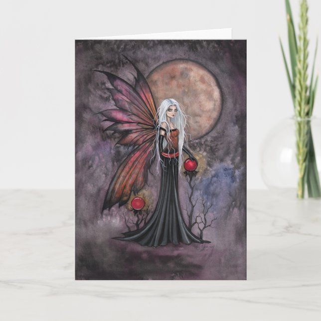 Austere Autumn Fairy Greeting Card (Front)