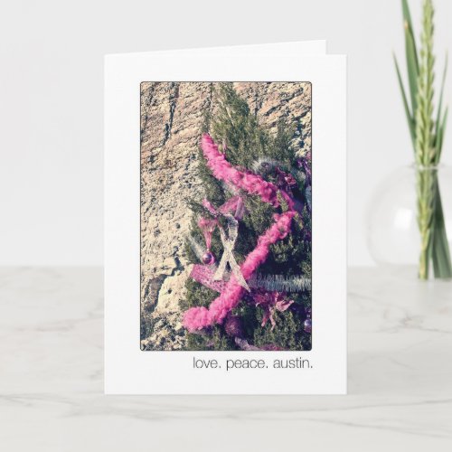 Austin 360 Loop Pink Trimmed Cedar Tree Holiday Card