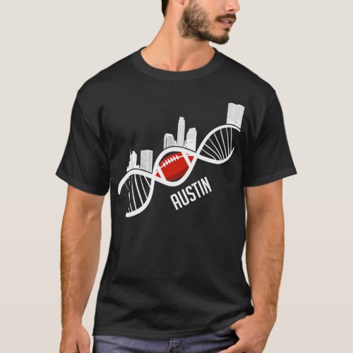 Austin American Football Skyline USA Texas  classi T_Shirt