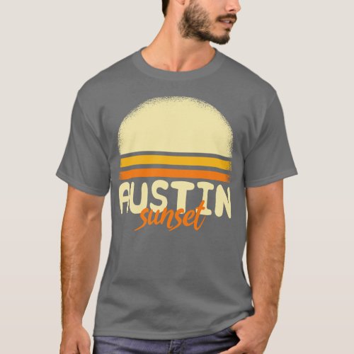 Austin Austin Vintage Sunset 70s Us Cities T_Shirt