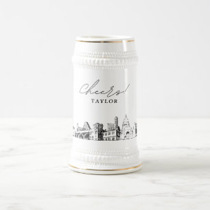 Austin Bridal Party Gift Skyline Personalized Beer Stein