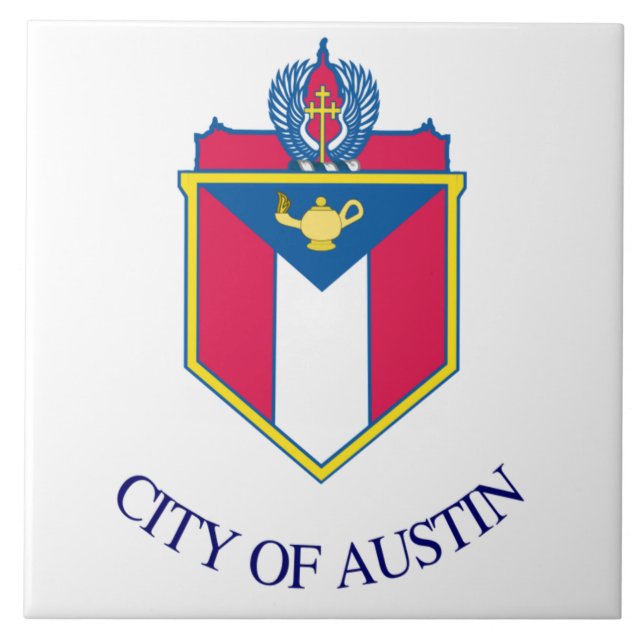 Austin city flag ceramic tile (Front)
