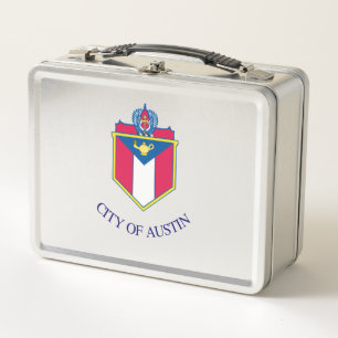 Austin city flag metal lunch box